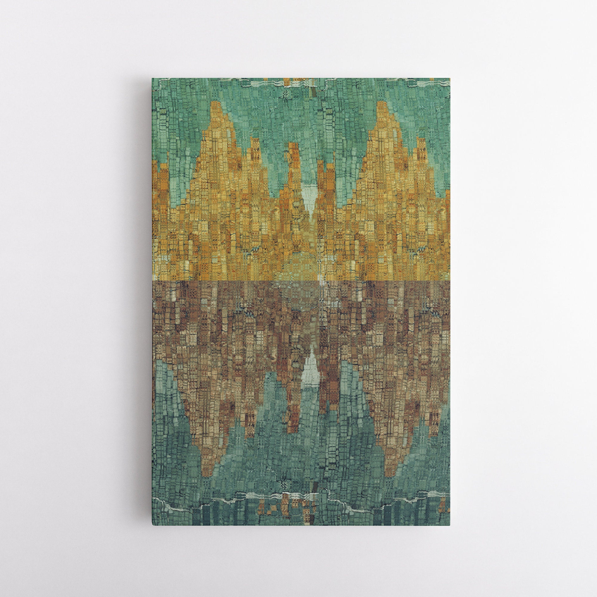 Abstract Mountain Lake Mosaic Art Print or Canvas - Etsy