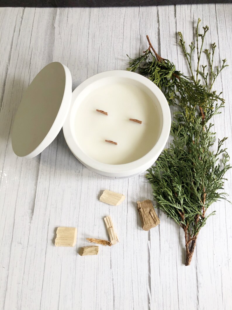 Cypress Juniper and Gin Scented Triple Wooden Wick Soy Candle Etsy