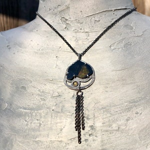 Green TOURMALINE Pendant  with Citrine