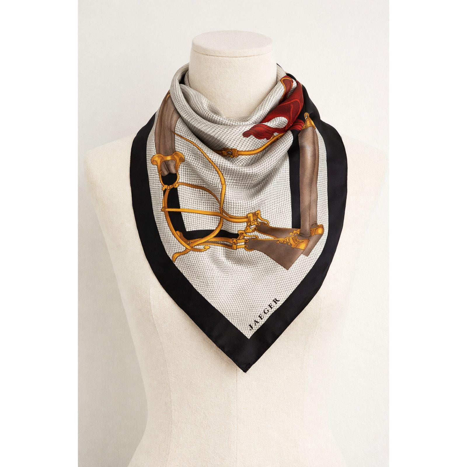 Foulard En Soie Vintage - Motif Floral Multicolore - Carré - Élégant Et Rétro