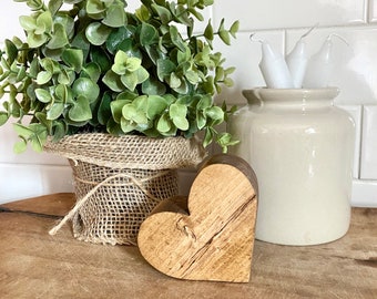 Chunky Wooden Heart / Mini  Wood Heart / Tiered Tray Decor / Farmhouse Decor