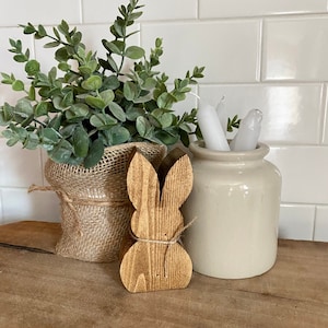 Wooden Bunny / Easter Bunny / Easter Decor / Tired Tray Decor / Wood Rabbit / White Bunny