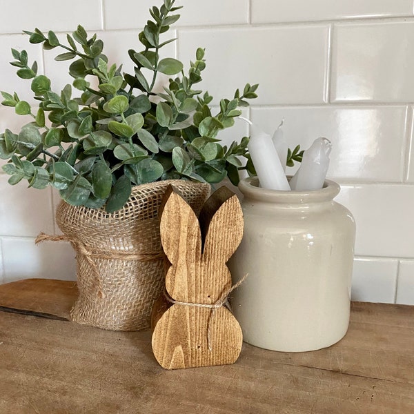 Wooden Bunny / Easter Bunny / Easter Decor / Tired Tray Decor / Wood Rabbit / White Bunny