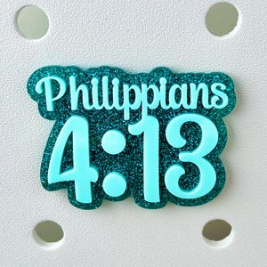 Bible Verse Bogg Bag Charm | Custom Bogg Bag Pop In | Gift for Friend | Faith Bogg Bag Bit | Personalized Bogg Bag Accessory | Scripture image 1