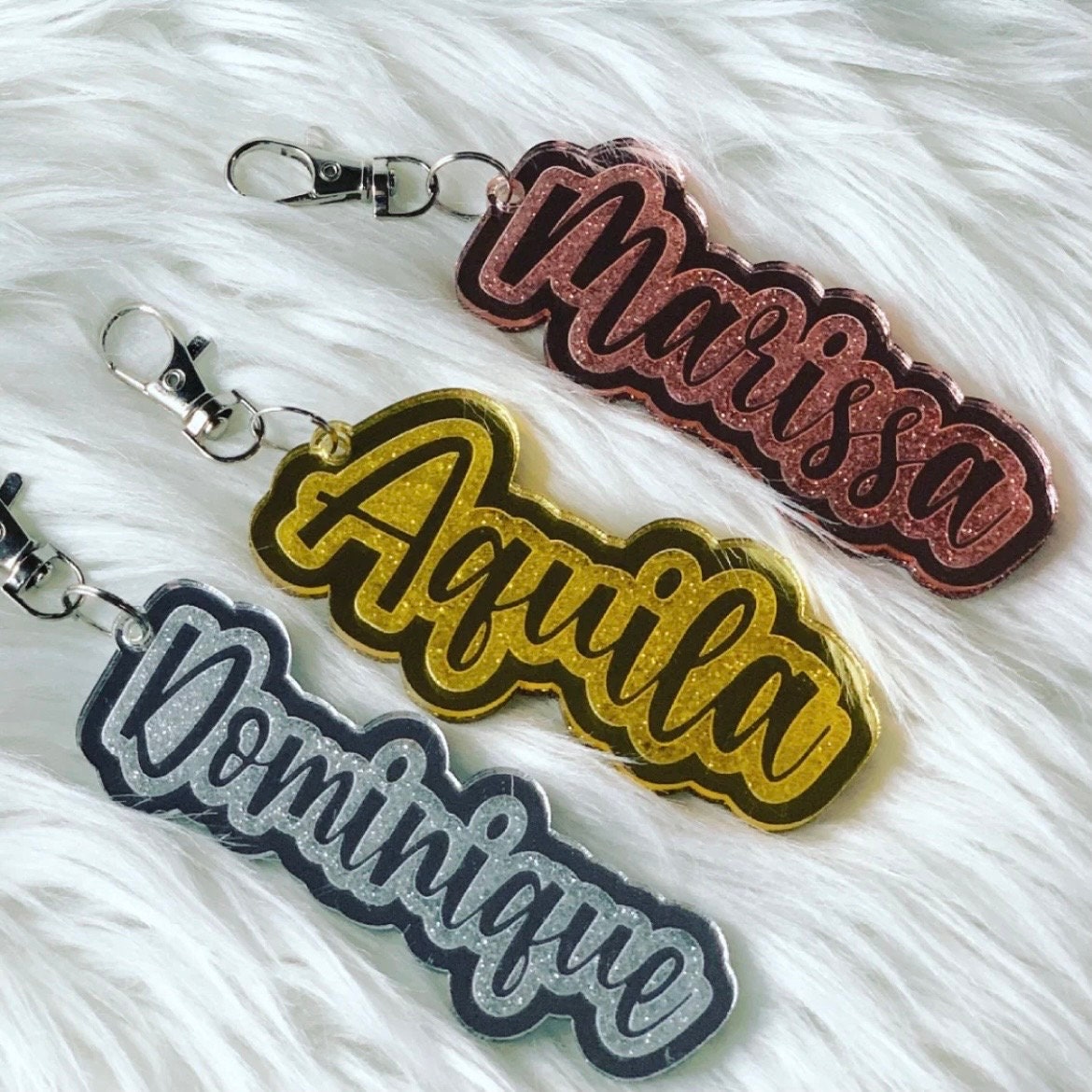Glitter Name Keychain | Personalized Keychain Gift | Acrylic Name ...