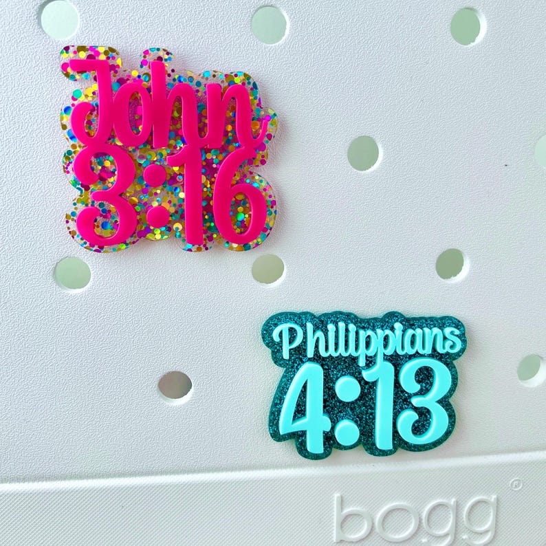 Bible Verse Bogg Bag Charm | Custom Bogg Bag Pop In | Gift for Friend | Faith Bogg Bag Bit | Personalized Bogg Bag Accessory | Scripture image 7