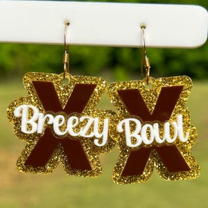 Breezy Bowl XX Earrings | Brown Tour Earrings | Breezy Bowl Outfit Accessory | Dangle Earrings | Lightweight Earrings | XX Tour Earrings