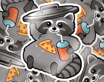 Snack Raccoon Vinyl Sticker