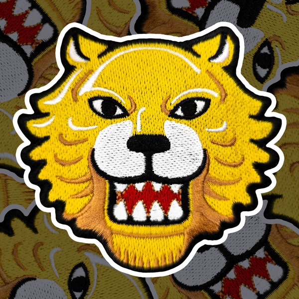 Pee-Wee's Bike Lion/Tiger Head Iron-on Patch