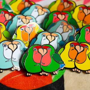 Lovebirds Enamel Pin