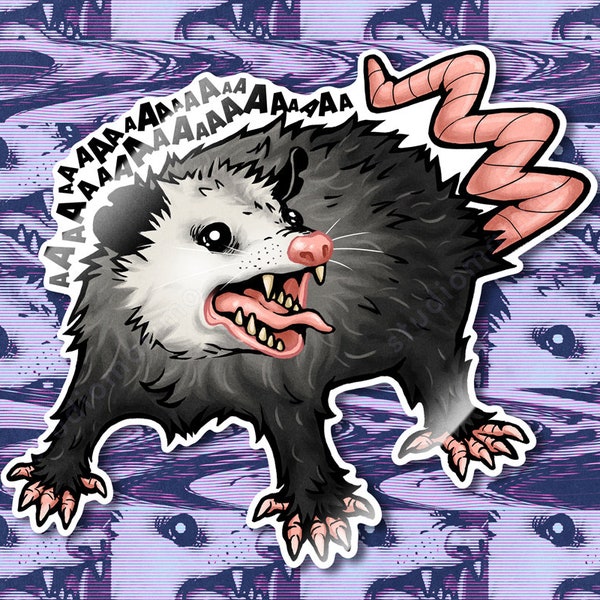 Screaming Possum Vinyl Sticker