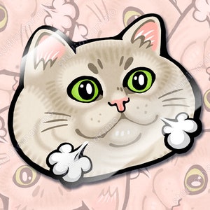 Heavy Breathing Cat Vinyl Sticker