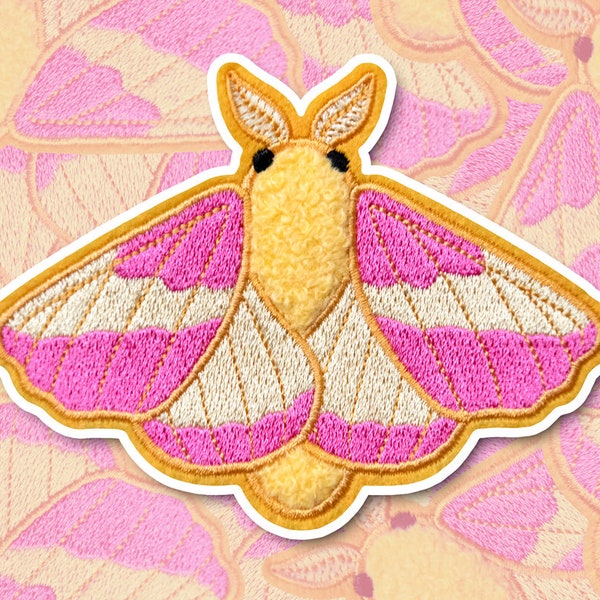 Rosy Maple Moth Iron-on Patch