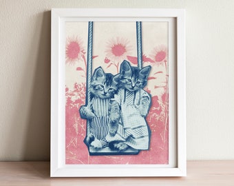 Vintage Cats - Swingin Art Print