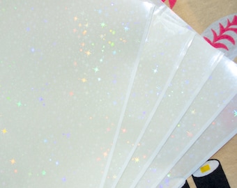 A4 Holographic Self-Adhesive Transparent Film (Stars Pattern)