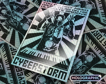 Cyberstorm (Vibrations, 1996) Holographic Vinyl Sticker