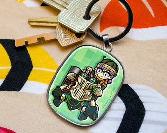 Lucca & Robo (Chrono Trigger) Rounded Frame Keychain