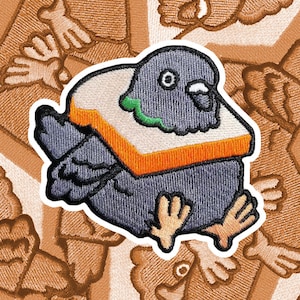 Fat Bread Pigeon Iron-on Patch