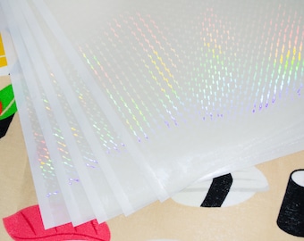 A4 Holographische Selbstklebende Transparentfolie (Prismamuster)