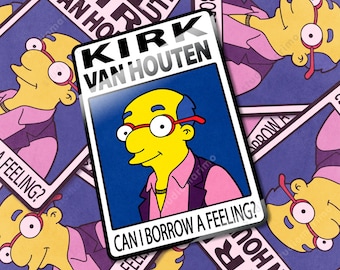 ¿Puedo pedir prestado un sentimiento? Etiqueta engomada del vinilo de Kirk Van Houten