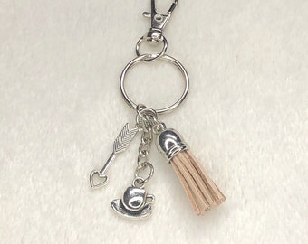 Coffee Keychain, Coffee Cup Charm Keychain, Gift for Coffee Drinkers, Tea Keychain, Tea Drinker Gift, Same or Next Day Shipping