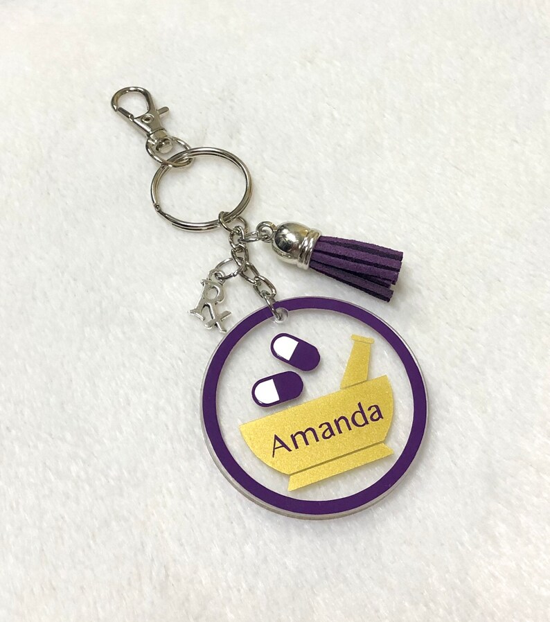 Personalized Pharmacy or Pharmacy Tech Keychain Pharmacist Etsy