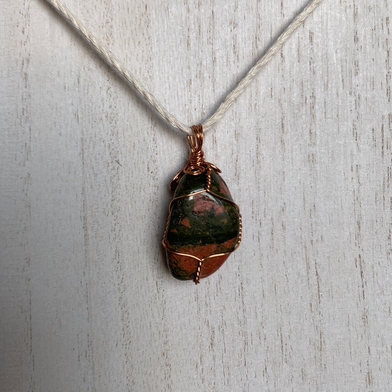 Bronze Wrapped Unakite Stone