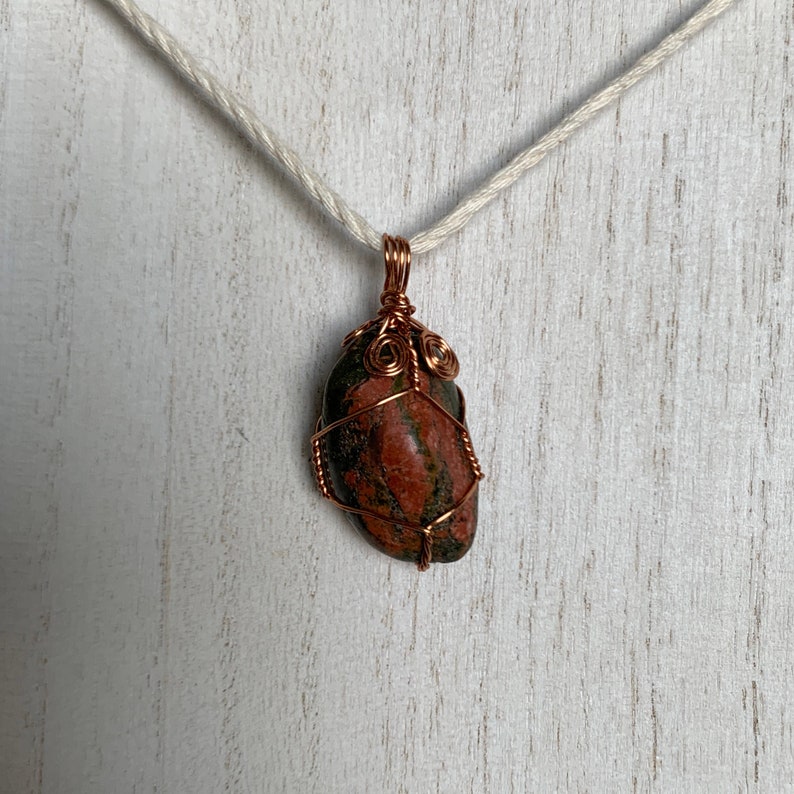 Bronze Wrapped Unakite Stone