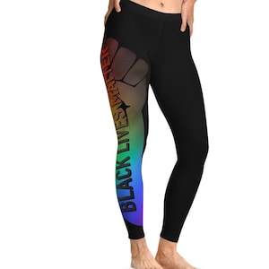 Black Lives Matter - Rainbow Stretchy Leggings