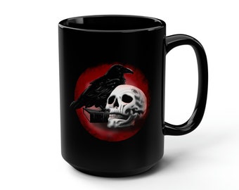 Raven & Skull Black Mug 15oz