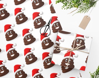 Christmas Poo Emoji Wrapping Paper
