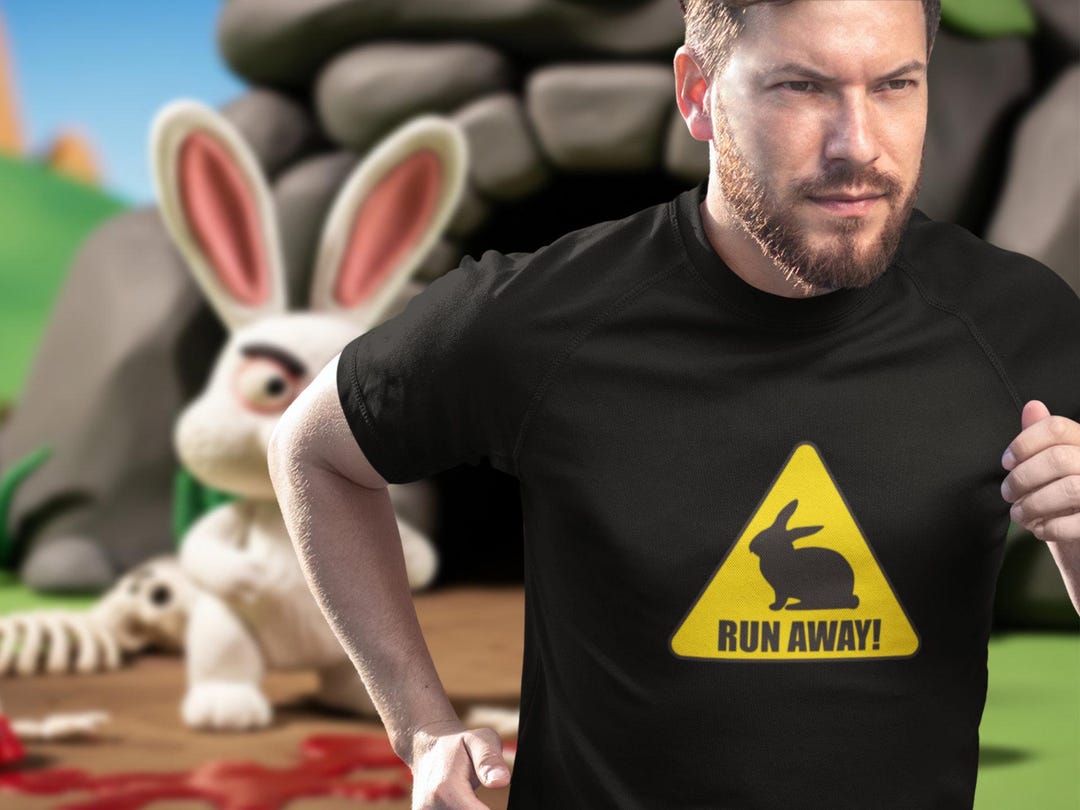 Beware the Killer Rabbit! Run Away Caution Sign - Etsy