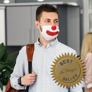 Maska z tkaniny Clown Face - Ostrzeżenie: Może powodować niekontrolowany śmiech (i lekki strach)