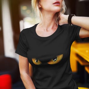 Cat Eyes Unisex Heavy Cotton Tee - Eyes that stalk. Style that strikes.