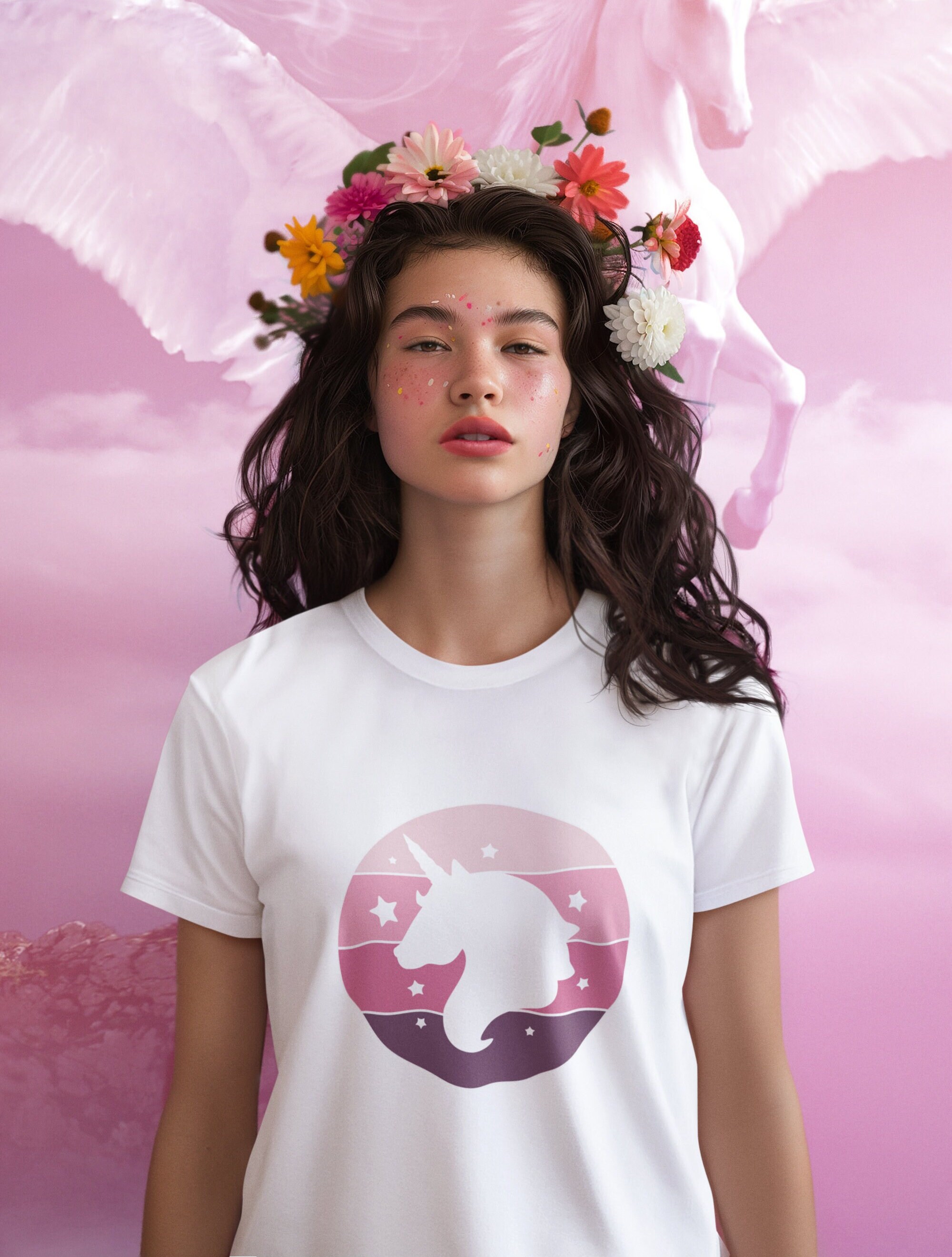 Embrace the Magic with the Pastel Unicorn Silhouette Tee