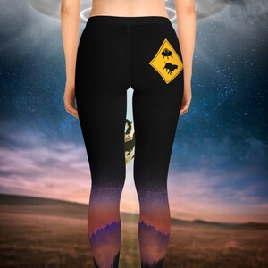 Cow Abduction Stretchy Leggings – Beam Me Up, Moo-dy!
