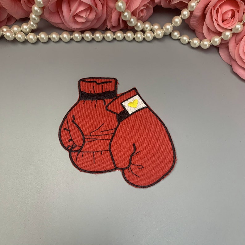 Red boxing gloves embroidery patch sewing patch DIY clothing Etsy