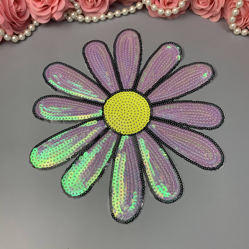 pink Sequin flower patch