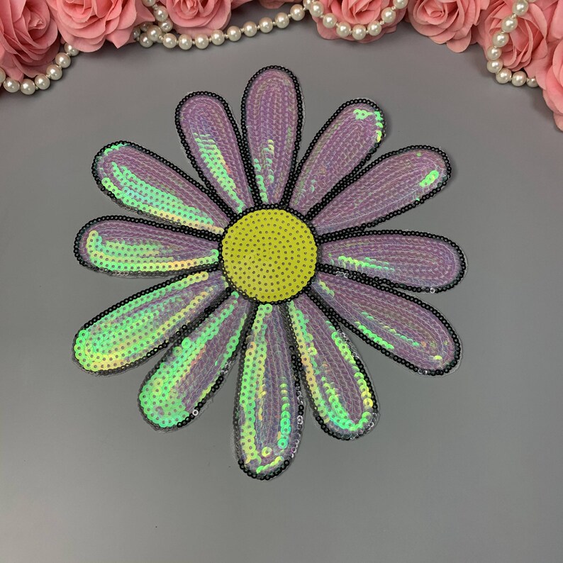 pink Sequin flower patch
