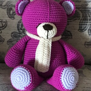 Crochet Teddy bear Handmade Plush Bear Stuffed animal toy Knitted Teddy bear Amigurumi toy Baby Shower Newborn Baby girl Gift  Interior doll