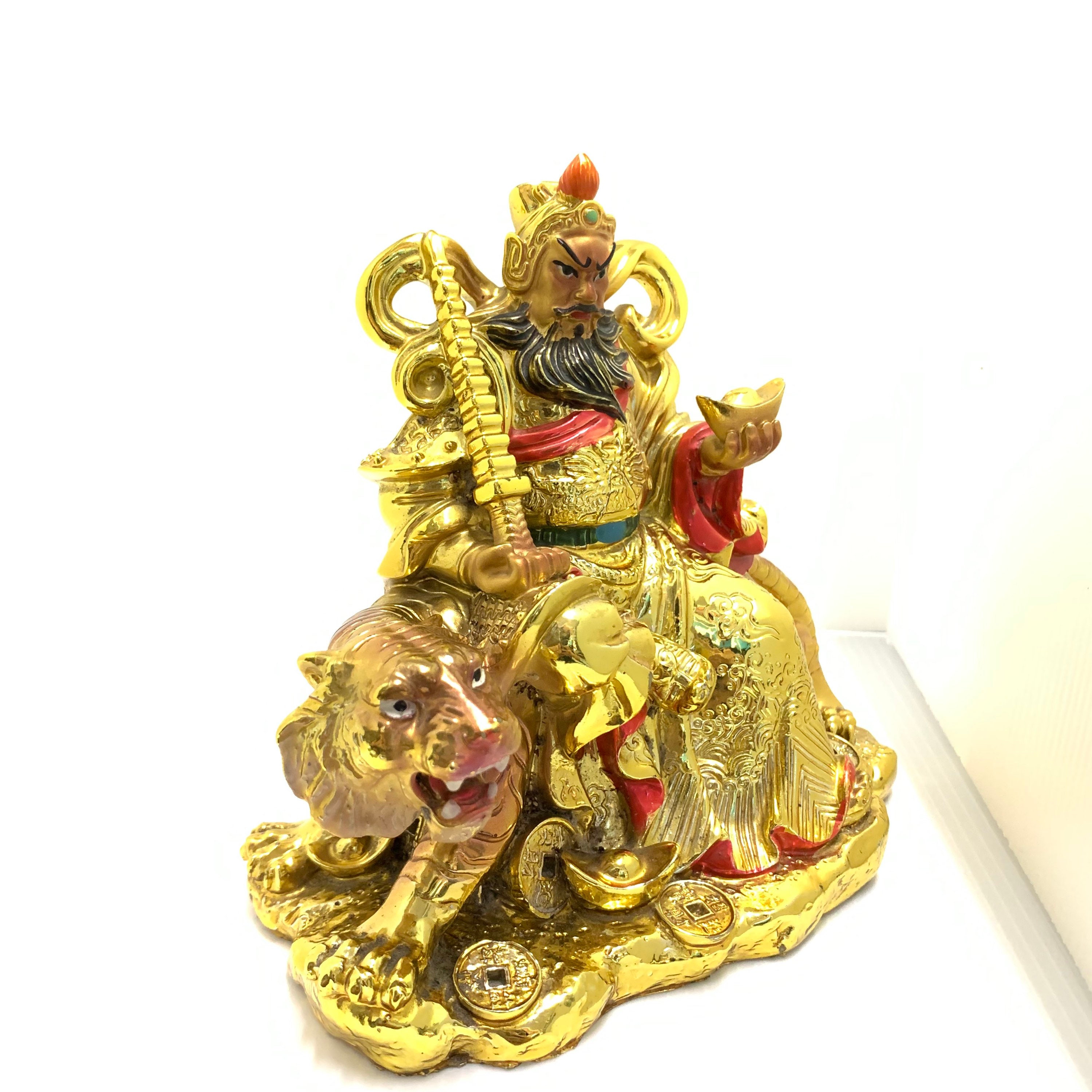 Chinesischer Gott auf dem Thron der Tigerstatue Etsy