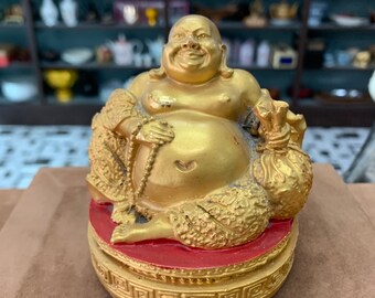 Details about   6 Cute LUCKY GOLD BUDDHA MONK Home Ornament Figurine Statues GIFT Sculptures 7cm 
