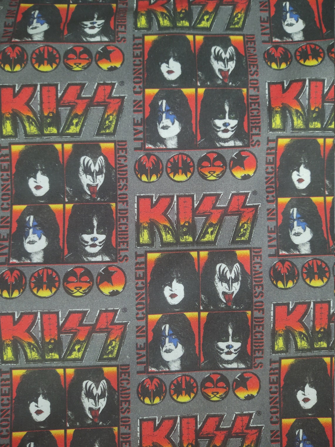 AC DC KISS New 100 Cotton Fabric by the yard and by the Etsy