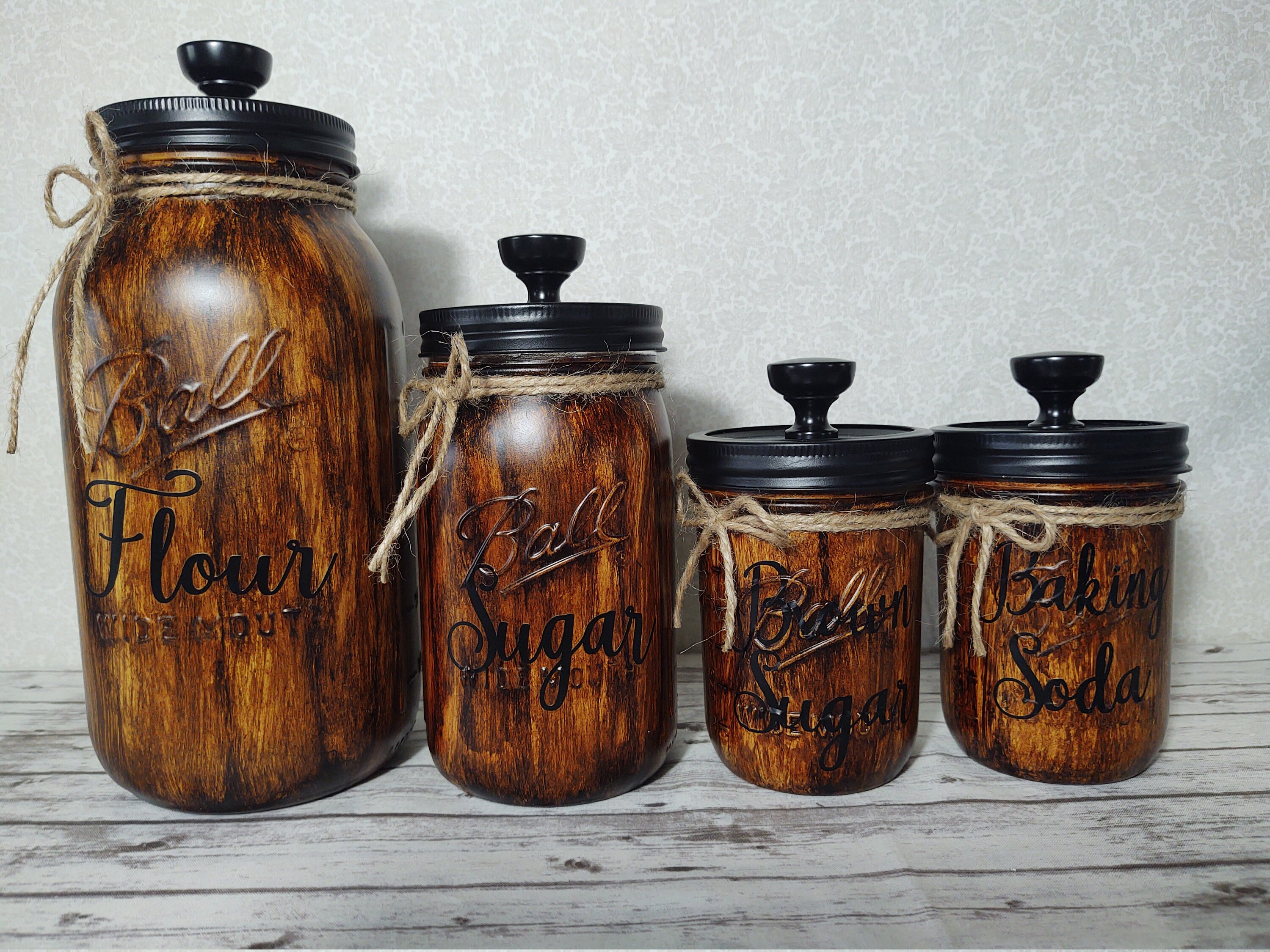 Mason Jar Canister Set Kitchen Canister Set. Etsy