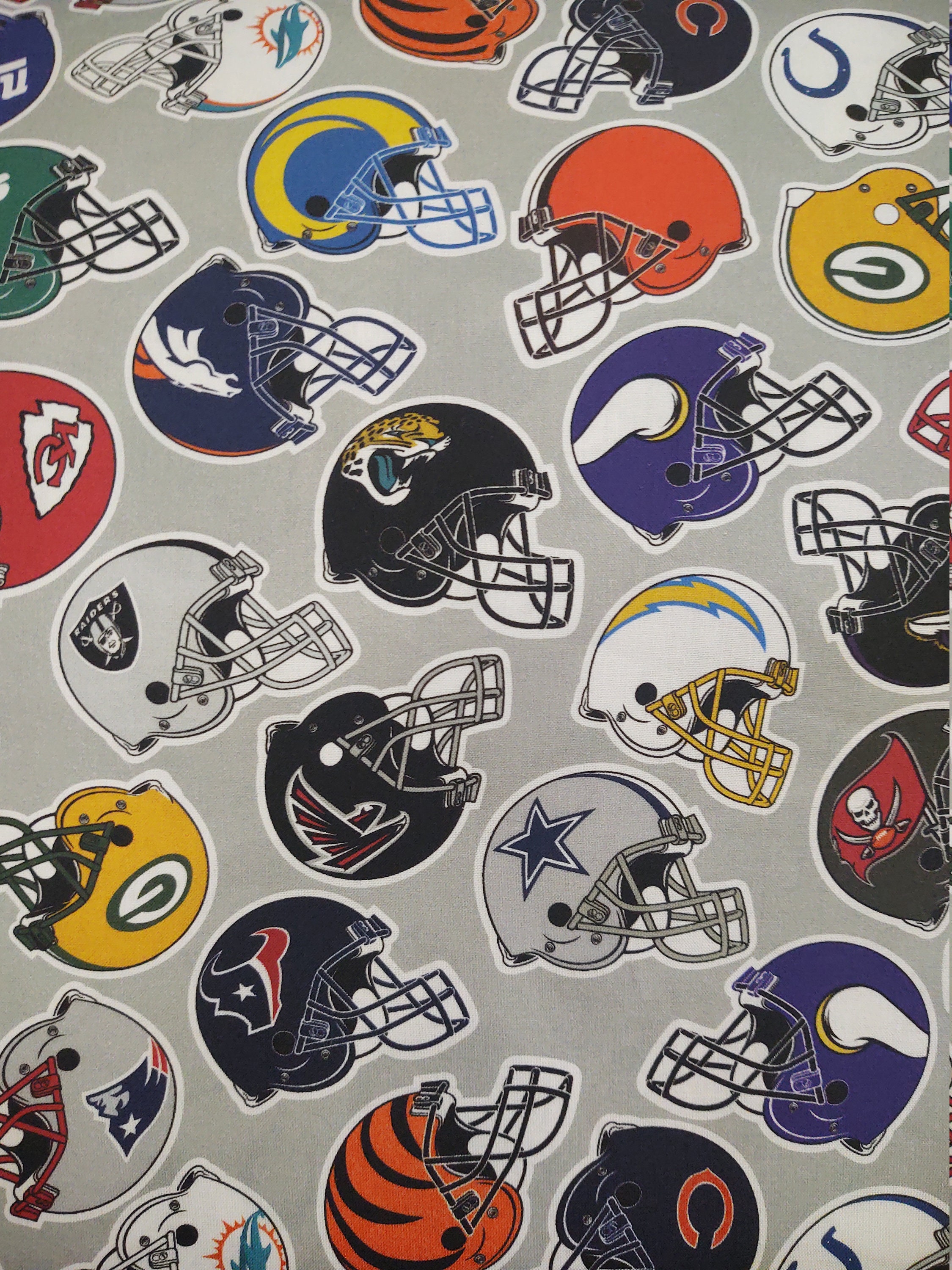 Cotton Team Fabric NFL Helmet Logo 