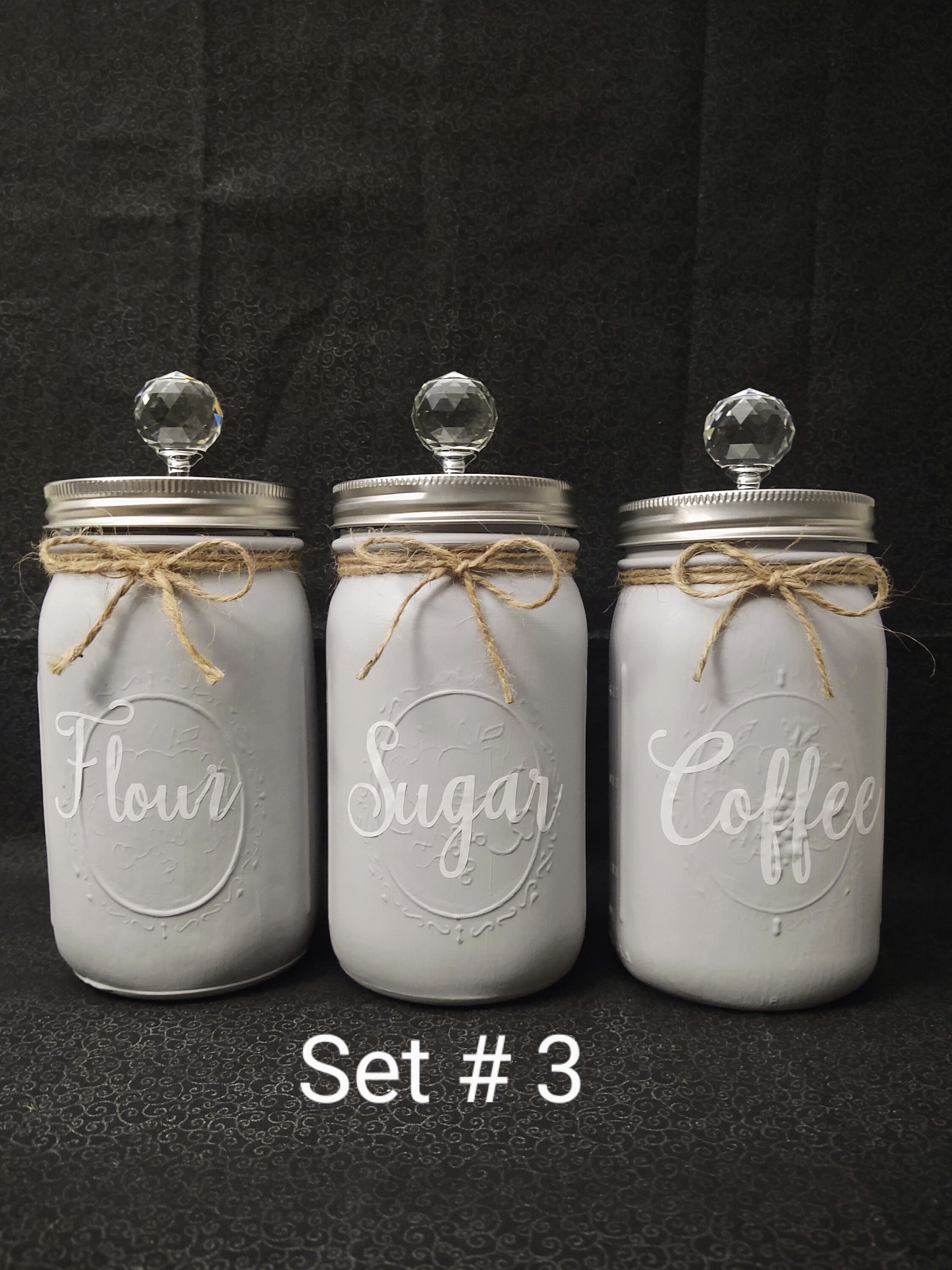Mason Jar Canister Set Kitchen Canister Set. Etsy
