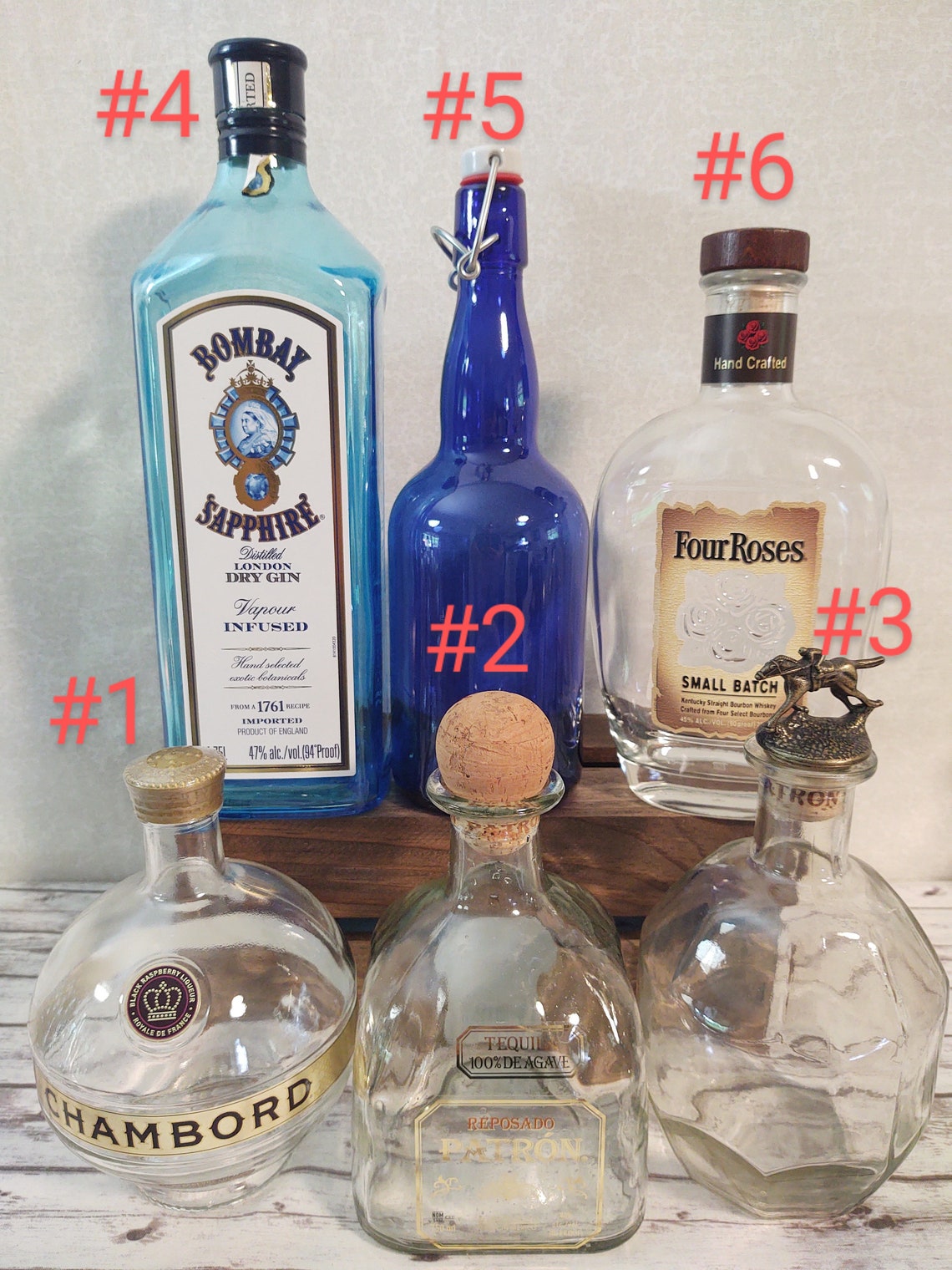 Empty Glass Liquor Bottles. Crafts Home Decor Storage. Etsy