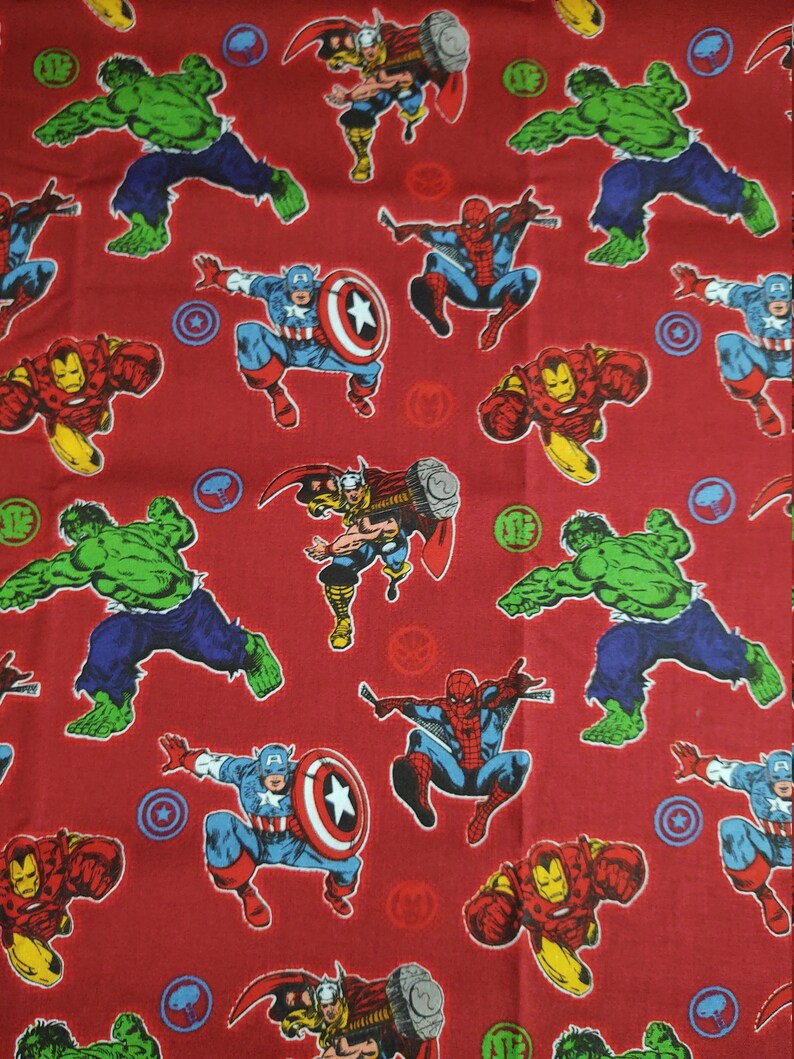 Marvel Avengers 100 Cotton Fabric. New Superhero Comic Book Etsy
