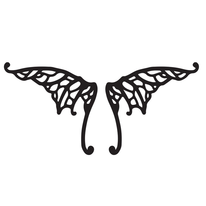Download Angel Wings Silhouette Svg Dxf Eps Rld Rdworks Pdf Png Ai | Etsy