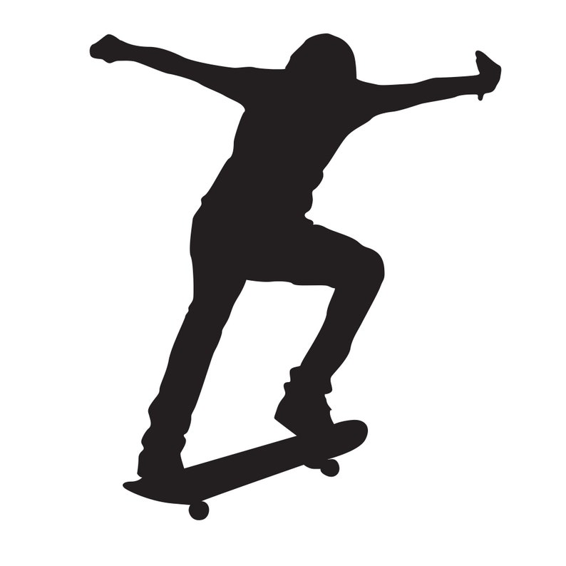 Download Boy On Skateboard Silhouette Svg Dxf Eps Silhouette Rld | Etsy